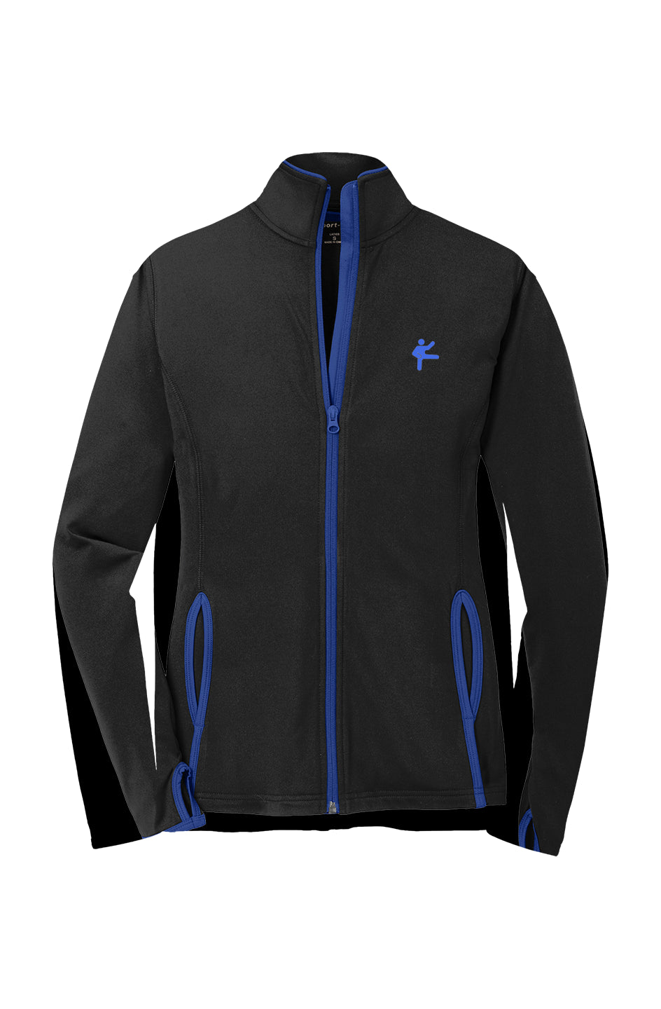 Daimyowear Men's Sport-Wick Contrast Jacket with Blue Logo and Trim